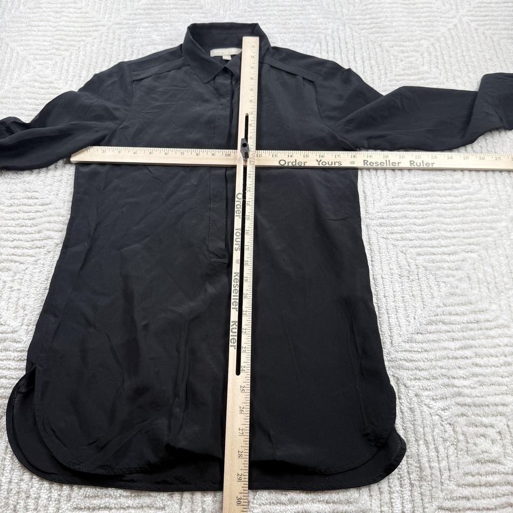 Banana Republic Silk Tunic Blouse Womens XS Black Office Career Work Top Capsule - Picture 4 of 13